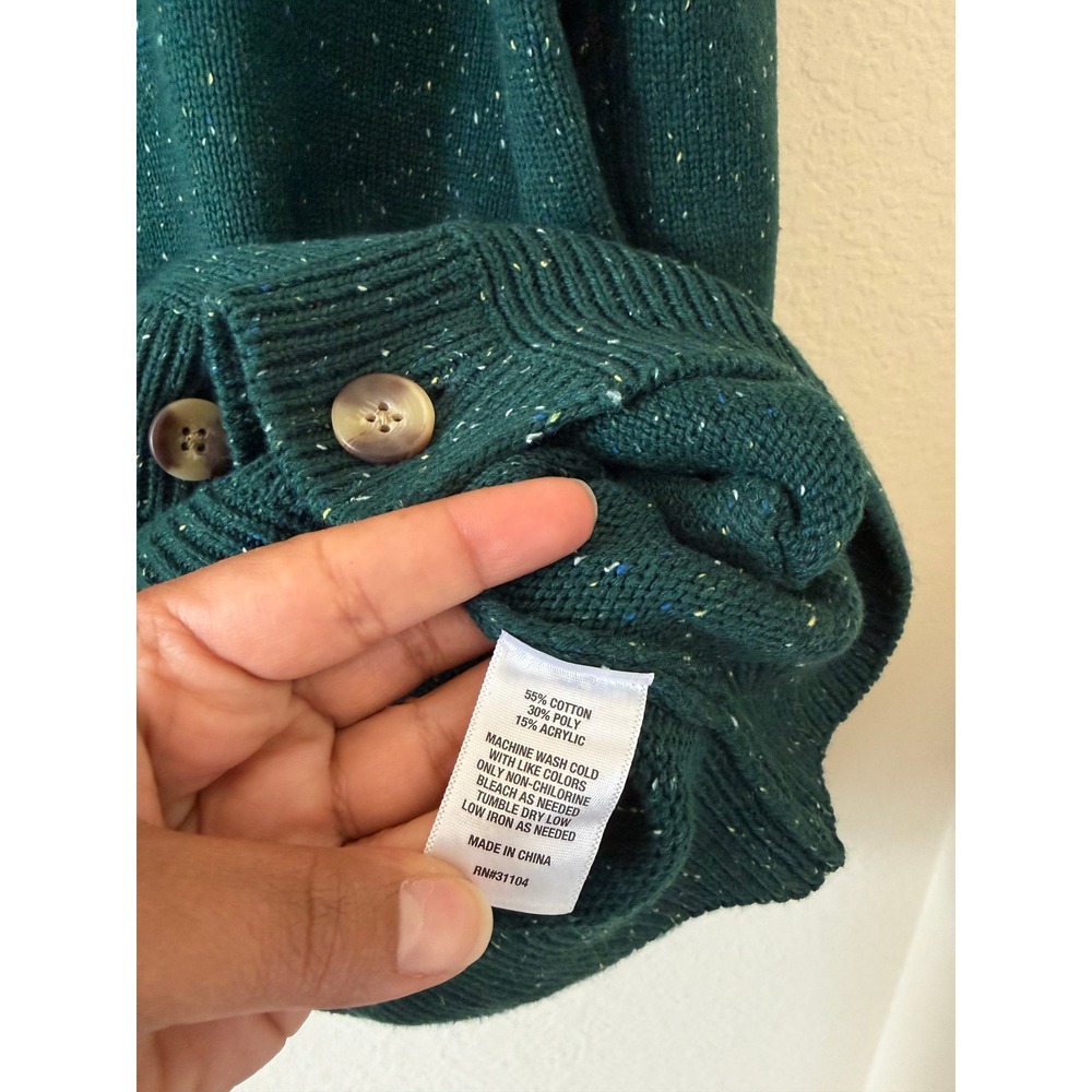 Crown & Ivy Mens Donegal Shawl Cardigan Green Speckled Button Sweater XL NWT - Picture 4 of 4